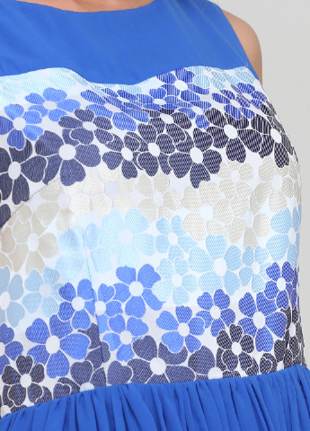 Блакитна вечірня сукня кльош Anastasia Ivanova for PUBLIC&PRIVATE з квітковим принтом