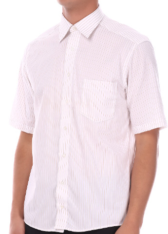 Белая кэжуал рубашка Casa Moda с коротким рукавом