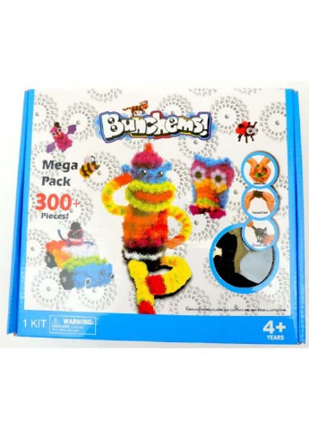 Мягкая игрушка котик с пончиком в лапках и конструктор Bunchems 300 деталей ST (256544155)