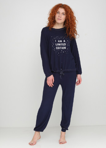 Темно-синяя всесезон пижама (джемпер, брюки) Women'secret