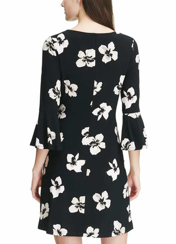 Черное кэжуал платье футляр Tommy Hilfiger с цветочным принтом