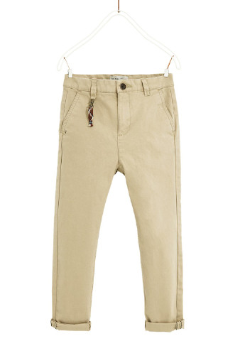 Песочные кэжуал демисезонные брюки прямые Zara