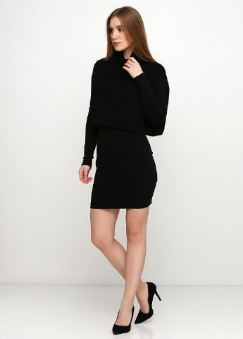 Черный зимний комплект (платье, жилетка) MC Lorene