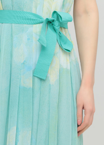 Мятное кэжуал платье клеш Eureka с абстрактным узором