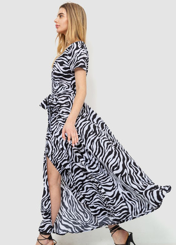 Черно-белое кэжуал платье на запах Ager зебра