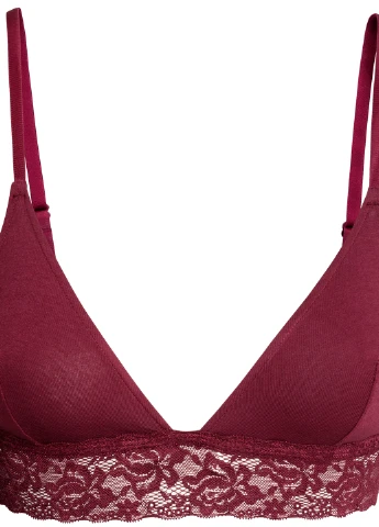 Темно-бордовий тріенджел бюстгальтер H&M