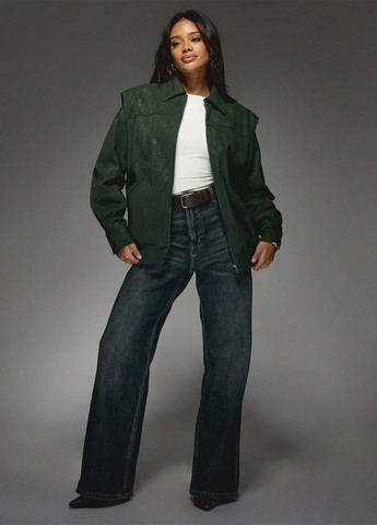 Темно-зелена демісезонна куртка SHEIN