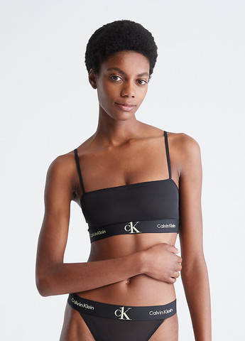 Чёрный топ бюстгальтер Calvin Klein без косточек полиамид