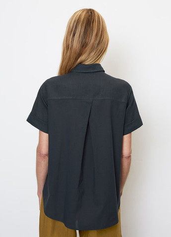 Темно-синяя кэжуал рубашка однотонная Marc O'Polo