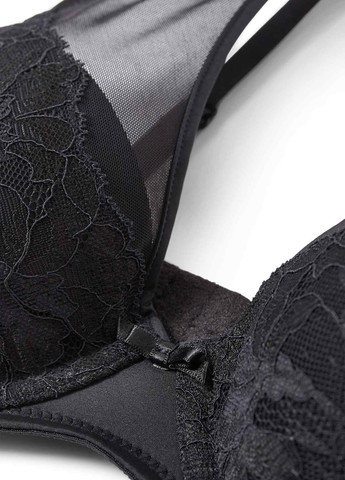 Чёрный бралетт бюстгальтер C&A с косточками полиамид