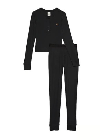 Черная всесезон пижама (лонгслив, леггинсы) лонгслив + леггинсы Victoria's Secret