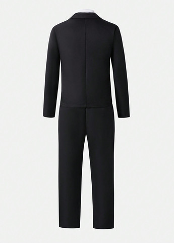 Чорний демісезонний костюм (піджак, штани) брючний SHEIN