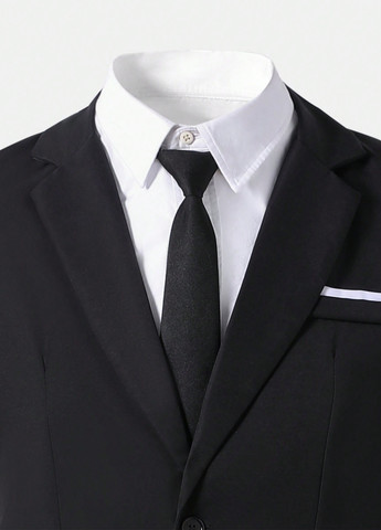 Чорний демісезонний костюм (піджак, штани) брючний SHEIN