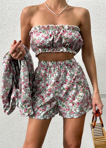 Костюм (сорочка, топ, шорти) SHEIN (332520123)