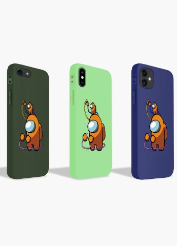 Чехол силиконовый Apple Iphone 8 plus Амонг Ас Оранжевый (Among Us Orange) (6154-2413) MobiPrint (219566320)