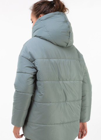 Фисташковая зимняя куртка-одеяло "" с объемным капюшоном romashka Ромашка Рига