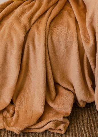 Плед покрывало одеяло травка из микрофибры двуспальный 180х200 см (473647-Prob) Бежевый Unbranded (255878347)