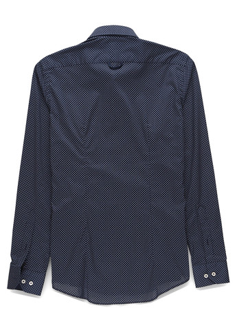 Темно-синяя классическая, кэжуал рубашка с геометрическим узором Nazarenogabrielli