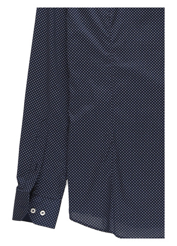 Темно-синяя классическая, кэжуал рубашка с геометрическим узором Nazarenogabrielli