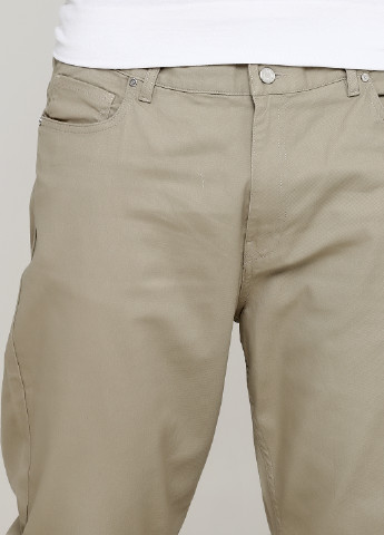 Джинси H&M прямі однотонні бежеві джинсові бавовна