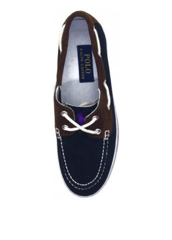 Темно-коричневые топсайдеры Ralph Lauren со шнуровкой, с белой подошвой