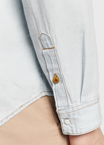 Голубой классическая, кэжуал рубашка с логотипом Guess