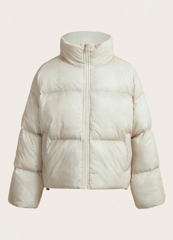 Молочна зимня куртка SHEIN