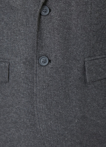 Пиджак KOTON однобортный тёмно-серый деловой полиэстер