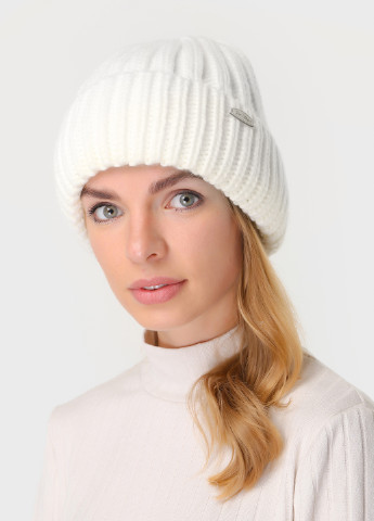 Тепла зимова вовняна жіноча шапка з відворотом на флісовій підкладці 500045 DeMari мия (244712872)