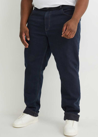 Темно-синие демисезонные мешковатые, зауженные джинсы C&A