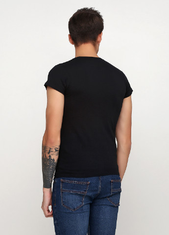 Черная футболка с коротким рукавом No Brand