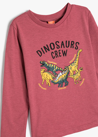 Розово-лиловый демисезонный кэжуал лонгслив KOTON с рисунком