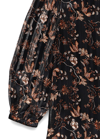 Чорна кежуал сукня плісована Cream з квітковим принтом