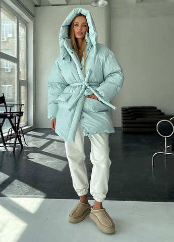 Блакитний зимній Пуховик No Brand