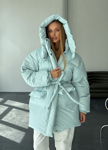 Блакитний зимній Пуховик No Brand