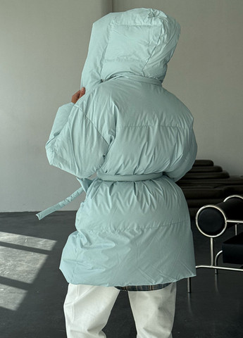 Блакитний зимній Пуховик No Brand