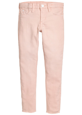 Персиковые летние зауженные джинсы H&M