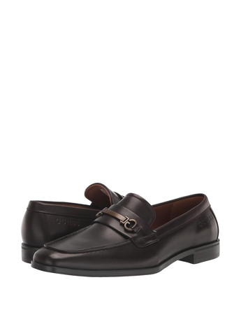Кэжуал, Классические темно-коричневые мужские американские туфли Guess без шнурков