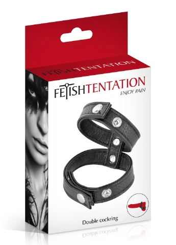 Двойное эрекционное кольцо с обхватом для мошонки Double Сockring Fetish Tentation (254151412)