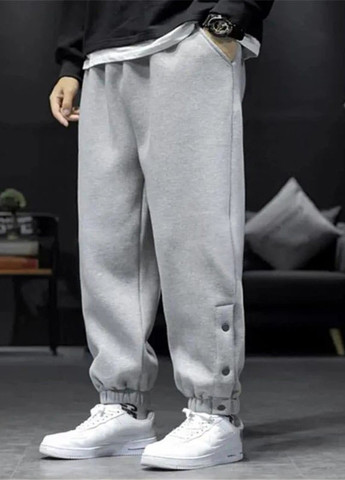 Светло-серые спортивные демисезонные джоггеры брюки No Brand