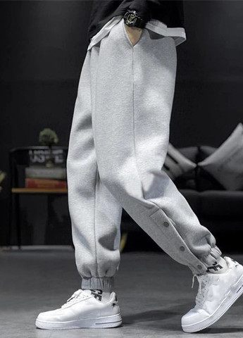 Светло-серые спортивные демисезонные джоггеры брюки No Brand