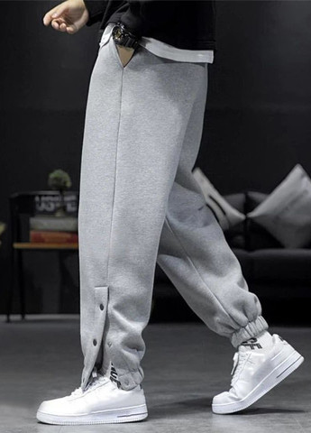 Светло-серые спортивные демисезонные джоггеры брюки No Brand