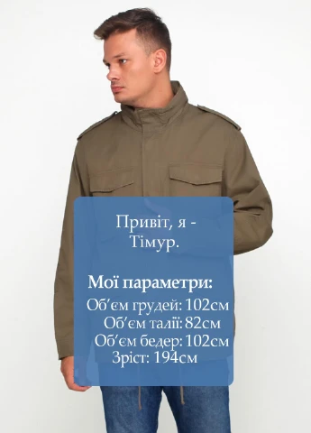 Оливковая (хаки) демисезонная куртка парка H&M