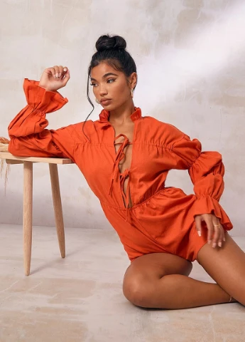 Комбінезон PrettyLittleThing однотонний червоний кежуал
