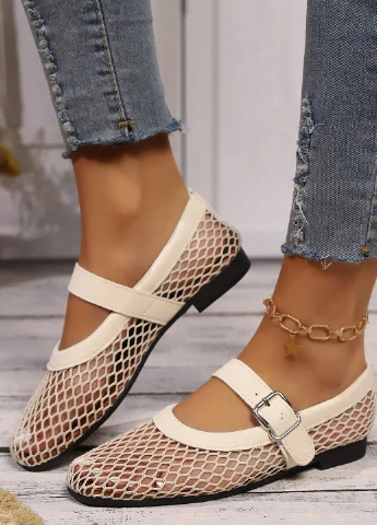 SHEIN Туфлі мері джейн бежевий з текстиль, китай — літо (339827944)