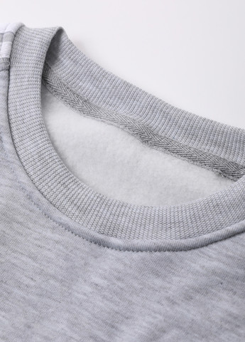 Светло-серый свитшот SHEIN меланж без декора (366070991)