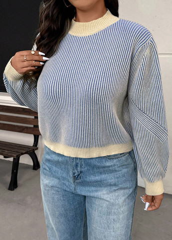 Світло-синій демісезонний светр SHEIN