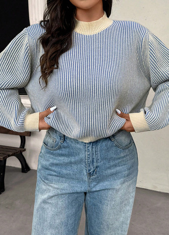 Світло-синій демісезонний светр SHEIN