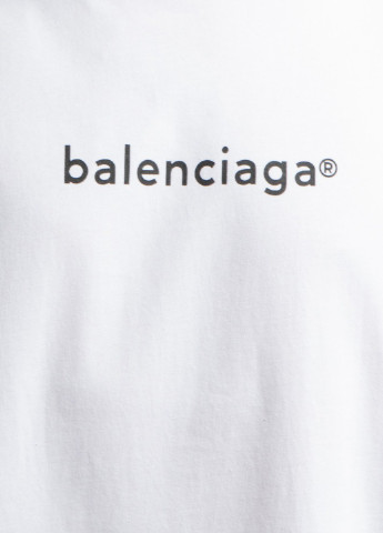 Біла біла футболка з логотипом Balenciaga