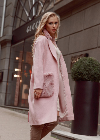 Розовое демисезонное Пальто Gepur